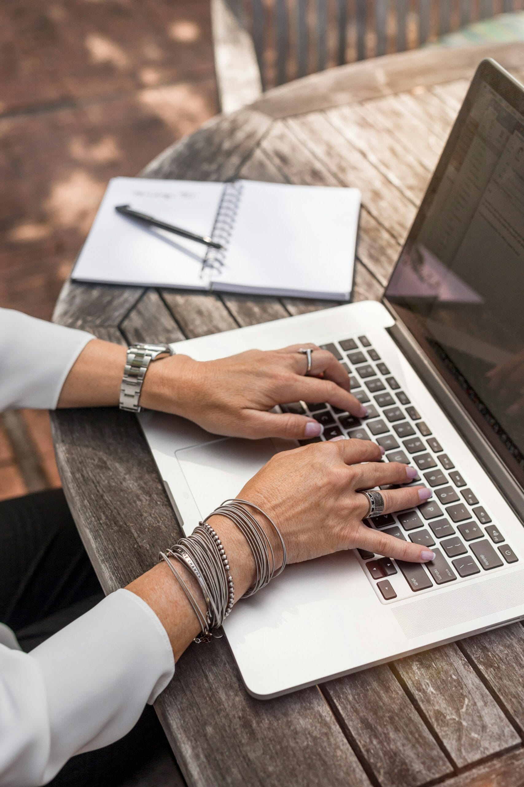 woman consulting the Financing Terms on a computer